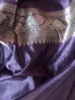 Lilac Banarasi Silk Saree with Gold Zari Weaves - Image 7