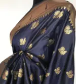 Navyblue Banarasi Silk Saree with Gold Zari Weaves - Image 5