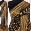 Black Banarasi Silk Saree in Georgette adorned with Gold Zari Motifs