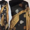 Gold Kora Silk Saree with Gold Zari Weaves