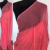 Peach Chiffon Saree with Badla work