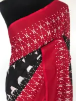 Black Printed Mul Cotton Saree