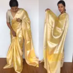 Butter Yellow Banarasi Silk Saree with Silver Zari Weaves - Image 2