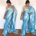 Blue Banarasi Silk Saree with Silver Zari Weaves