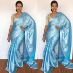 Blue Banarasi Silk Saree with Silver Zari Weaves - Image 4