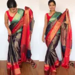 Navyblue Kora Silk Saree with Gold Zari Weaves