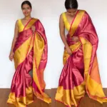 Pink Kora Silk Saree with Gold Zari Weaves