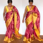 Pink Kora Silk Saree with Gold Zari Weaves - Image 2