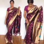 Wine Banarasi Silk Saree with Gold Zari Weaves - Image 4