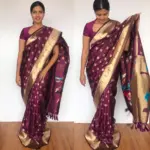 Wine Banarasi Silk Saree with Gold Zari Weaves - Image 6
