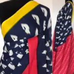Navyblue Mul Cotton Saree with Hand Block Prints - Image 2