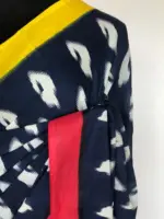 Navyblue Mul Cotton Saree with Hand Block Prints - Image 4