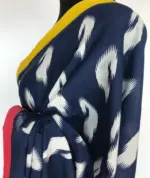 Navyblue Mul Cotton Saree with Hand Block Prints - Image 6