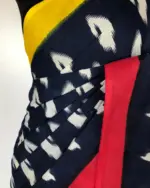 Navyblue Mul Cotton Saree with Hand Block Prints - Image 7