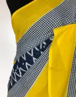 Blue Mul Cotton Saree with Hand Block Prints - Image 6