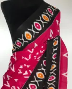 Pink Mul Cotton Saree with Hand Block Prints - Image 3