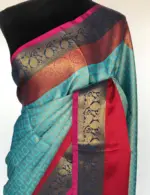 Blue Kora Silk Saree with Gold Zari Weaves