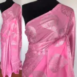 Baby Pink Banarasi Silk Saree with Silver Zari Weaves