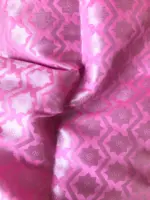 Baby Pink Banarasi Silk Saree with Silver Zari Weaves - Image 8