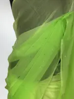 Ombre Green Chiffon Saree with Badla work - Image 7