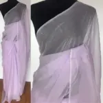 Lilac Chiffon Saree with Badla work