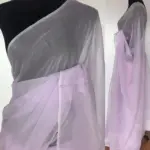 Lilac Chiffon Saree with Badla work - Image 2