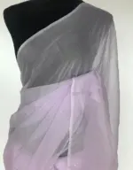 Lilac Chiffon Saree with Badla work - Image 5