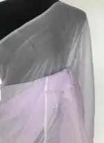 Lilac Chiffon Saree with Badla work - Image 6