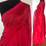 Scarlet Red Pure Mangalagiri Silk Saree - Image 2
