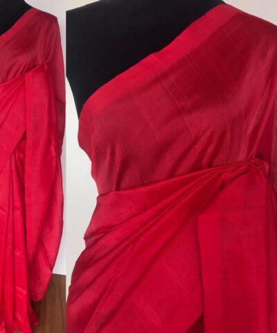 Scarlet Red Pure Mangalagiri Silk Saree