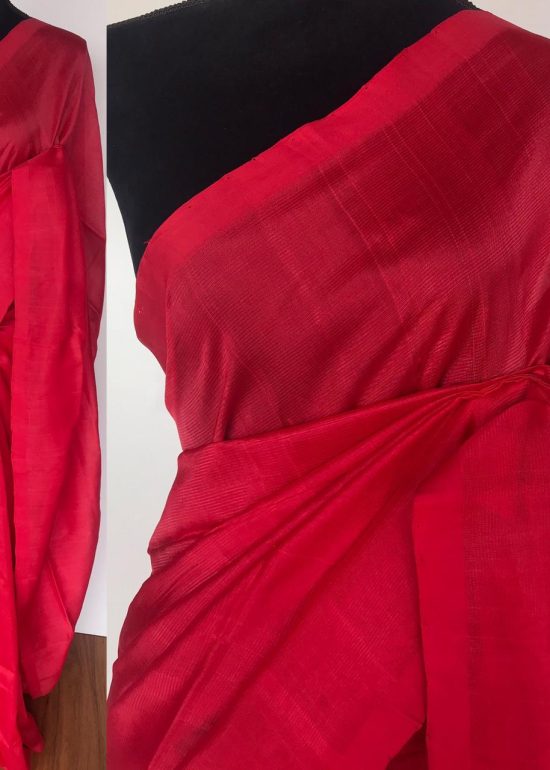 Scarlet Red Pure Mangalagiri Silk Saree