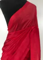 Scarlet Red Pure Mangalagiri Silk Saree - Image 3