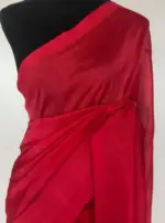 Scarlet Red Pure Mangalagiri Silk Saree - Image 4