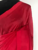 Scarlet Red Pure Mangalagiri Silk Saree - Image 5