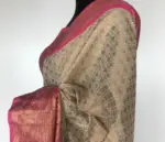 Cream Chanderi Silk Saree with Gold Zari Weaves - Image 7