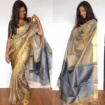 Grey Pure Tussar Silk Saree - Image 5