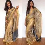 Grey Pure Tussar Silk Saree