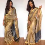 Grey Pure Tussar Silk Saree - Image 2