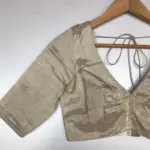 Handwoven Silver Pure Tissue Silk Blouse - Image 5