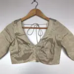 Handwoven Silver Pure Tissue Silk Blouse - Image 7
