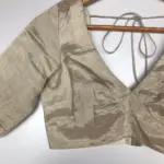 Handwoven Silver Pure Tissue Silk Blouse - Image 12