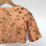 Peach Embroidered Raw Silk Blouse - Image 5