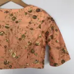 Peach Embroidered Raw Silk Blouse - Image 9