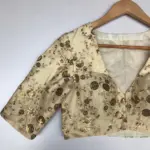 Offwhite Embroidered Raw Silk Blouse