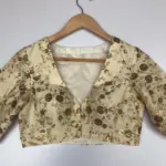 Offwhite Embroidered Raw Silk Blouse - Image 8