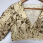 Offwhite Embroidered Raw Silk Blouse - Image 9