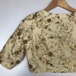 Offwhite Embroidered Raw Silk Blouse - Image 3