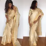 Ivory Pure Tussar Silk Saree - Image 5