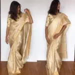 Ivory Pure Tussar Silk Saree - Image 2