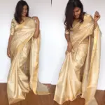 Ivory Pure Tussar Silk Saree - Image 3